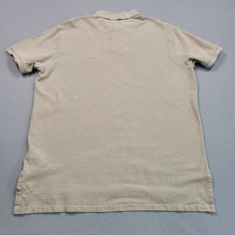 Polo Ralph Lauren Mens XL Custom Fit Tan Short Sleeve Pique Polo Shirt Khaki